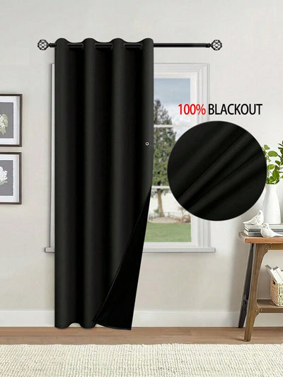 1pc Blackout Curtains With Thermal Insulated Liner And Coating For Living Room, Bedroom, Kitchen, Bathroom, Home Decor, Room Decor